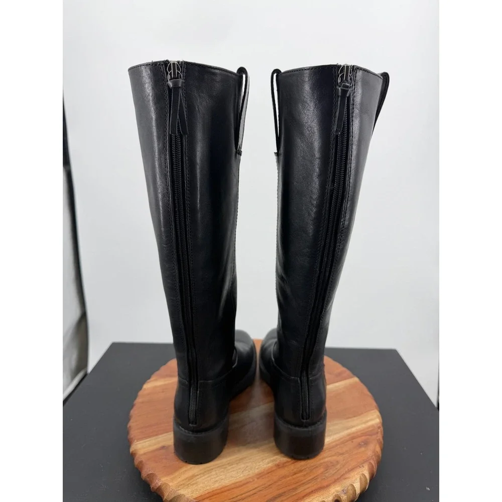 Sofft Samantha III Tall Boot black leather riding boot back zipper Knee High 6